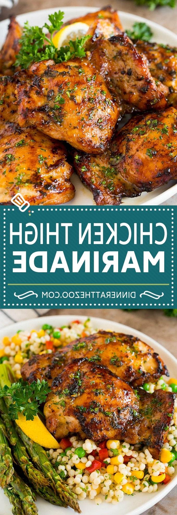 Die beste Marinade für saftige Hähnchenschenkel mit Kräutern und Zitrone Diese Hähnchenschenkel Marinade ist eine herzhafte Mischung aus frischen Kräutern, Knoblauch, Olivenöl und Zitrone, die Hähnchen besonders saftig macht.