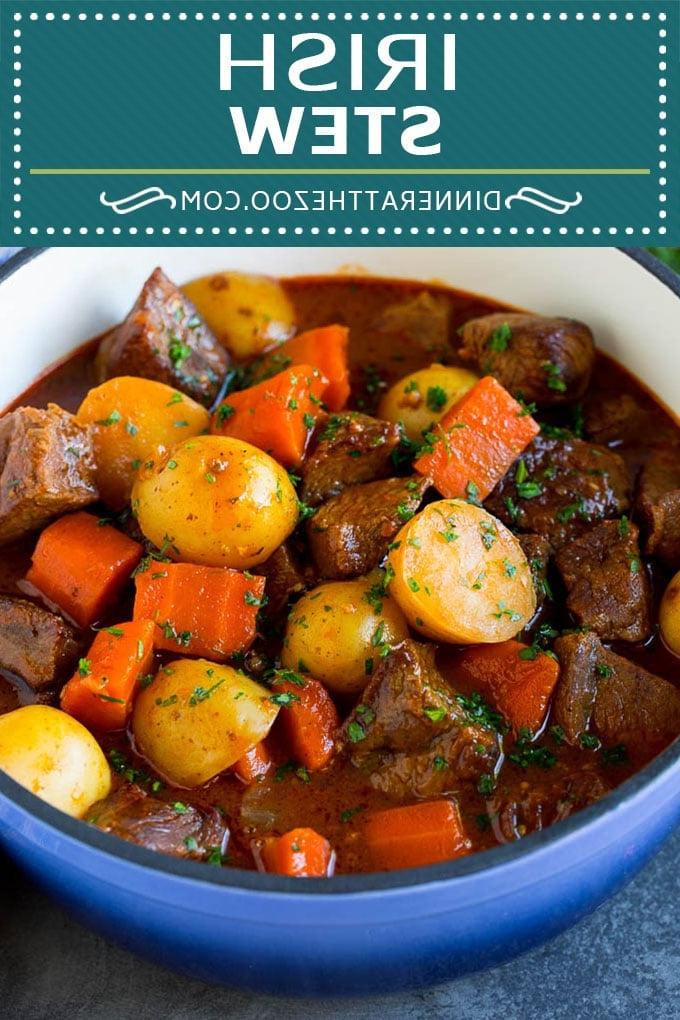 Irischer Eintopf mit zartem Rindfleisch und Bierbrühe Irischer Eintopf mit Rindfleisch und Gemüse – Perfekt für kalte Abende #Eintopf #Suppe #Rindfleisch #Karotten #Kartoffeln #Bier #StPatricksDay #Abendessen #AbendessenImZoo