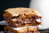 Gooey Nutella Stuffed Salted Caramel Blondies
