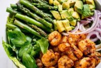 Seared Blackened Shrimp & Vibrant Green Salad