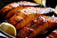 Honey Garlic Glazed Salmon with Browned Butter