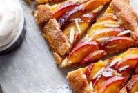 Low Carb Almond Peach Pie with Vanilla Bean Mascarpone Cream