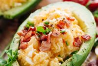 Avocado Scrambled Egg Boats