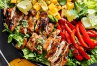 Zesty Cilantro Lime Chicken Salad with Sweet Mango Avocado Salsa