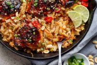 Thai Chicken Thigh Noodle Skillet