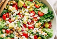 Vibrant Balsamic Chickpea Avocado Feta Salad