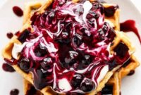 Sweet & Tangy Blueberry Lemon Cheesecake Waffles