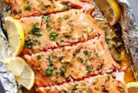 Honey Garlic Butter Salmon Parcels