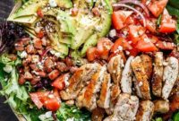 BLT Salad with Balsamic Chicken, Avocado & Feta