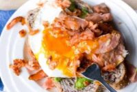 Crispy Smoked Salmon, Golden Egg Stack