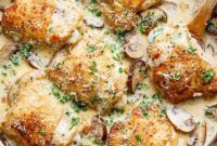 Creamy Parmesan Herb Mushroom Chicken Without the Cream