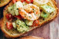 Zesty Shrimp Avocado Garlic Toast