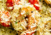 Creamy Pesto Alfredo Shrimp
