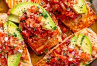 Pan-Seared Salmon with Zesty Avocado Tomato Salsa