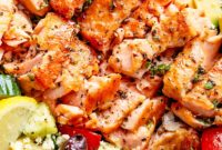 Sun-Drenched Mediterranean Salmon and Avocado Salad