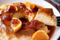 Sun-Drenched Orange Flan with Toffee Glass