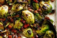 Crispy Roasted Brussels Sprouts with Bacon