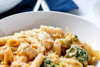 Velvety Pumpkin Chicken Alfredo with Broccoli