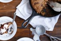 Guilt Free Peanut Butter Chocolate Chip Deep Dish Skillet Cookie