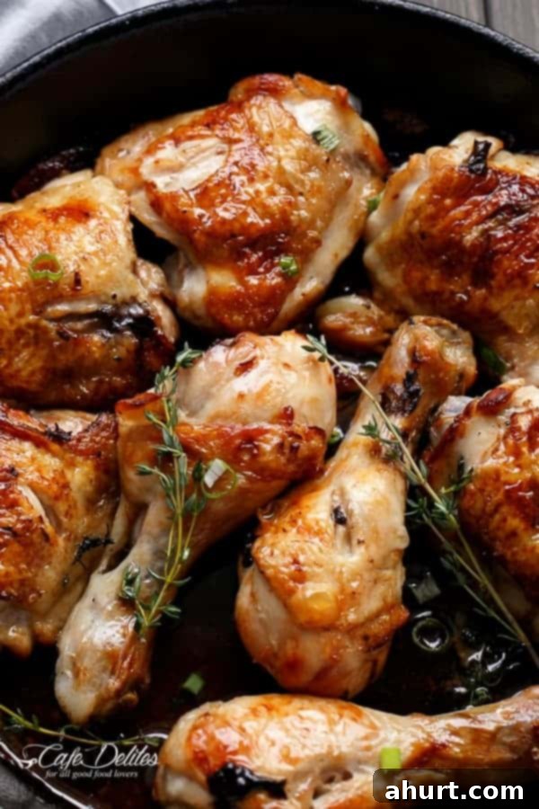 Beer-Crisped Chicken with Mushroom Ale Gravy 2 Crispy Beer Chicken with Drunken Creamy Mushroom Gravy in a pan