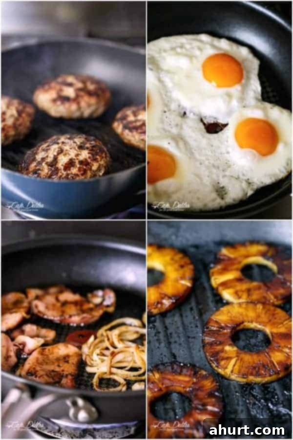 Outback Brewed Beef Burgers 4 Collage on how to make Drunken Aussie Beef Burgers