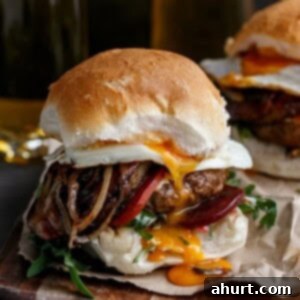 Outback Brewed Beef Burgers 6 Drunken Aussie Beef Burgers on plate