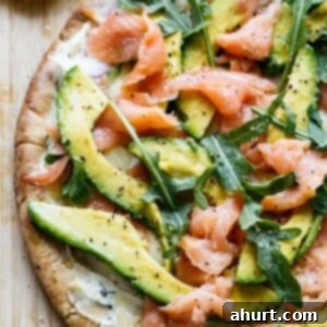 Gourmet Smoked Salmon Avocado Pizza 7 Smoked Salmon and Avocado Pizza on a pan
