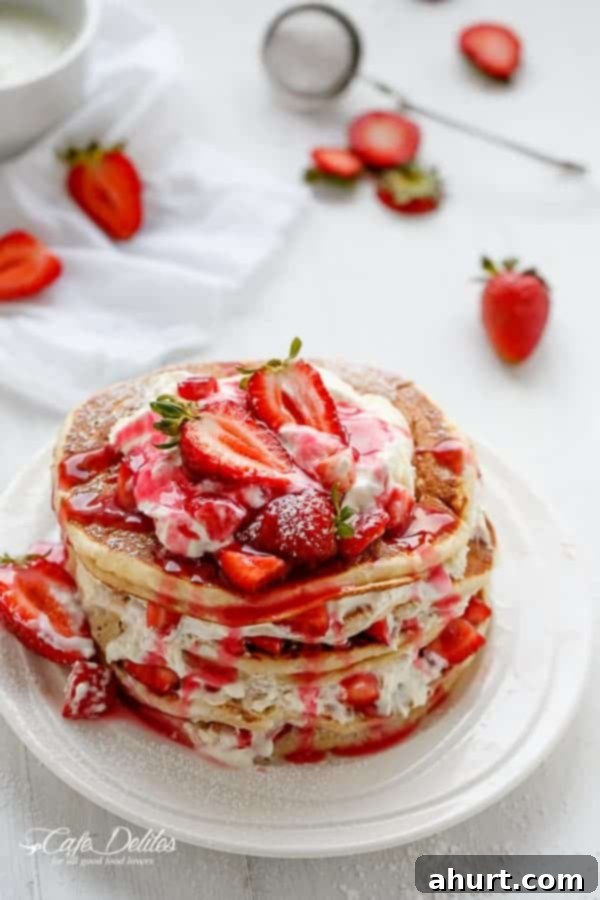 Long view image of Strawberry Shortcake Pancakes