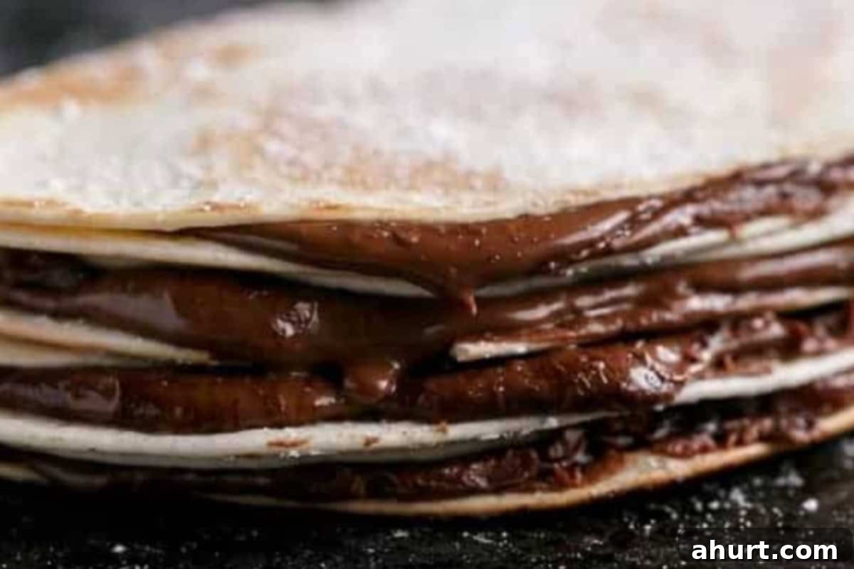 Easy Nutella Quesadillas 4 Warm a nonstick skillet over medium heat and mist with cooking oil spray. Spread 2 tablespoons Nutella over half of each mini tortilla, then fold to seal.