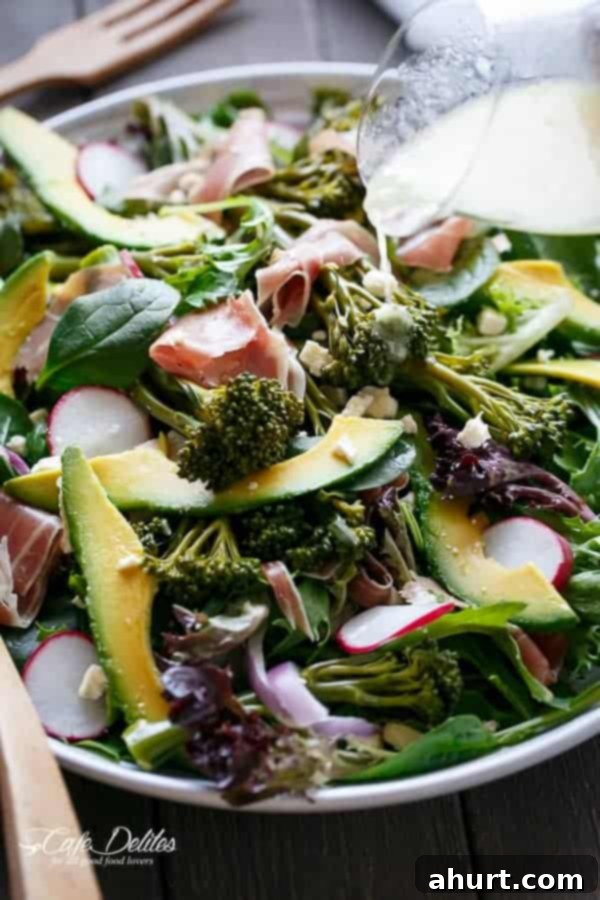 Zoom in image of Broccolini, Prosciutto, feta And Avocado Salad