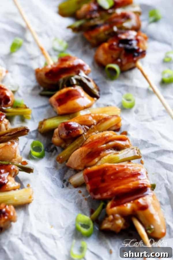 Deliciously Easy Japanese Chicken Yakitori 2 Easy Chicken Yakitori resting on a baking tray
