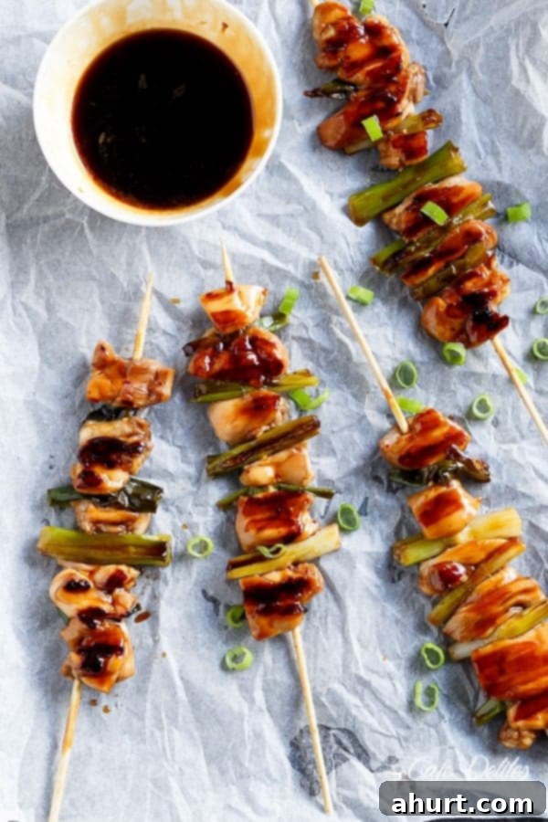 Deliciously Easy Japanese Chicken Yakitori 6 Easy Chicken Yakitori on a baking paper