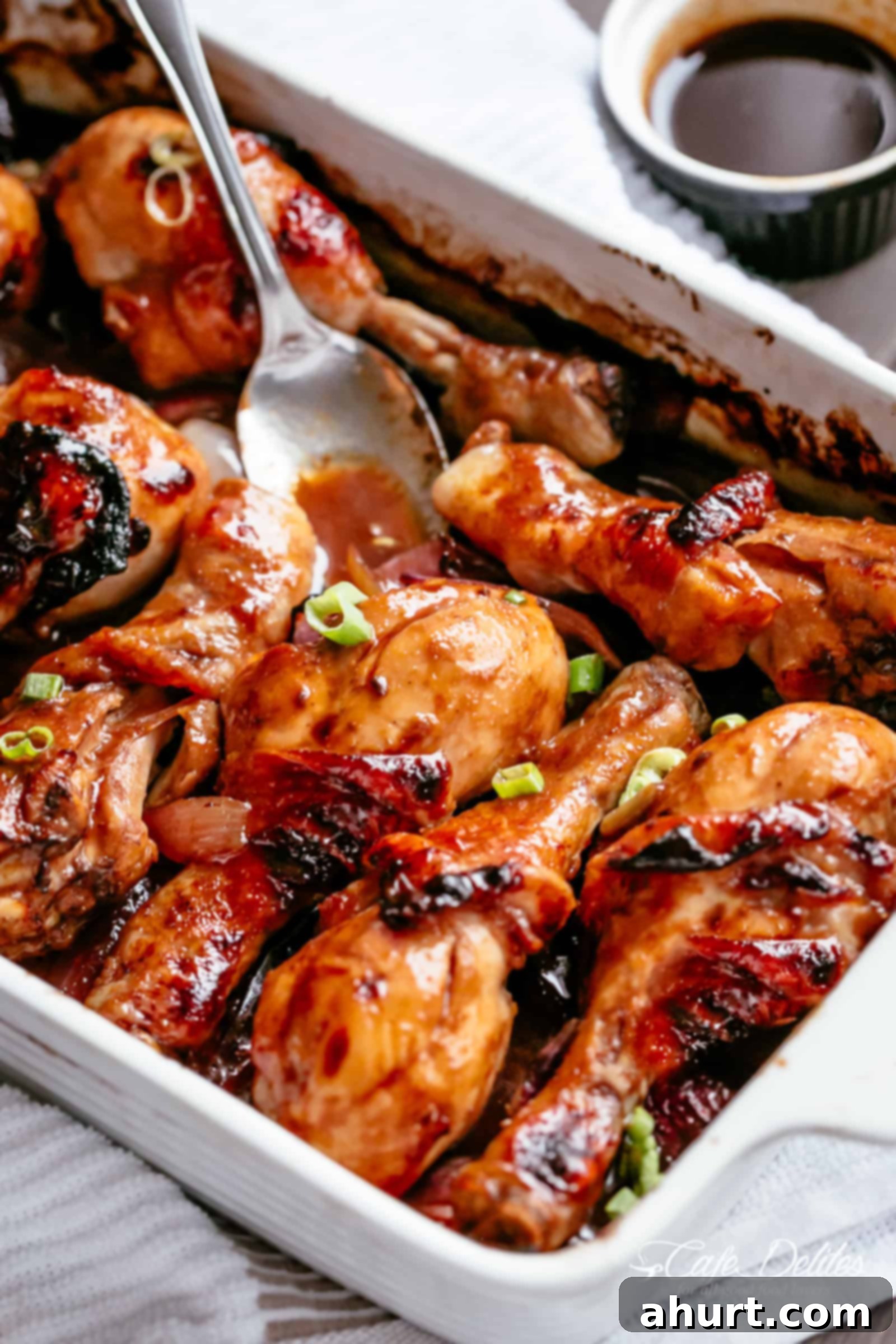 Oven Baked Barbecue Soy Chicken Drumsticks Baked in a 3 ingredient sauce packed with so much flavour, 