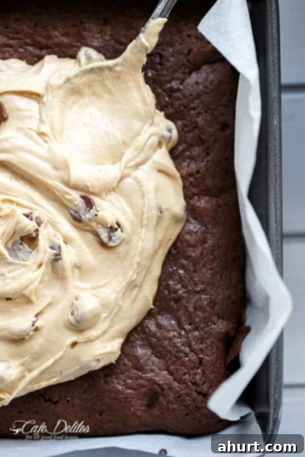 Swirled Mocha Cookie Dough Espresso Fudge Brownies 6 Making of Espresso Fudge Brownies with Mocha Swirl Cookie Dough