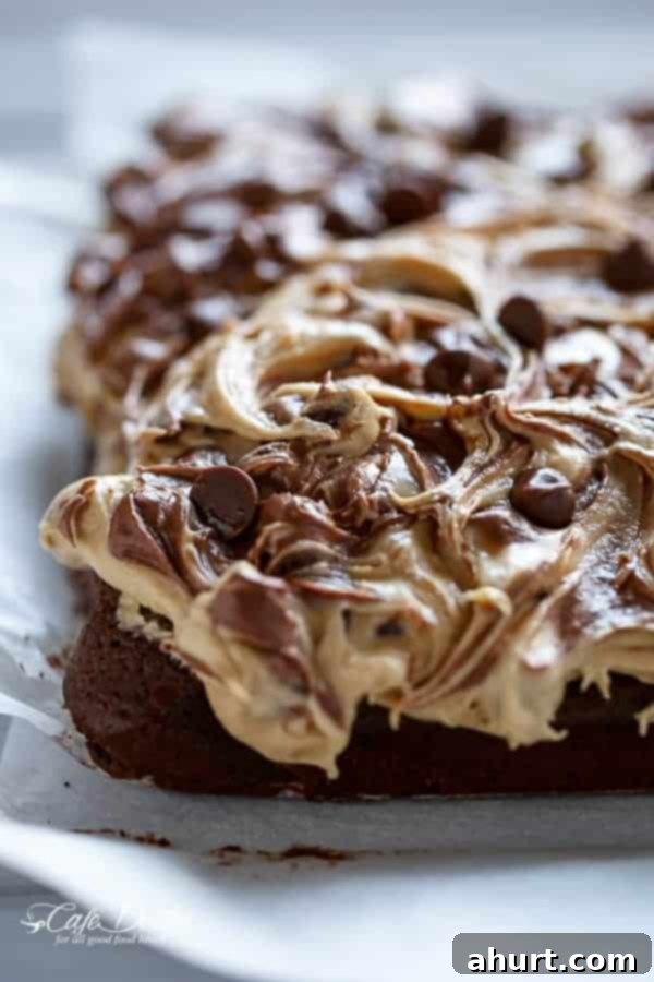 Swirled Mocha Cookie Dough Espresso Fudge Brownies 7 Zoom in image of Espresso Fudge Brownies with Mocha Swirl Cookie Dough