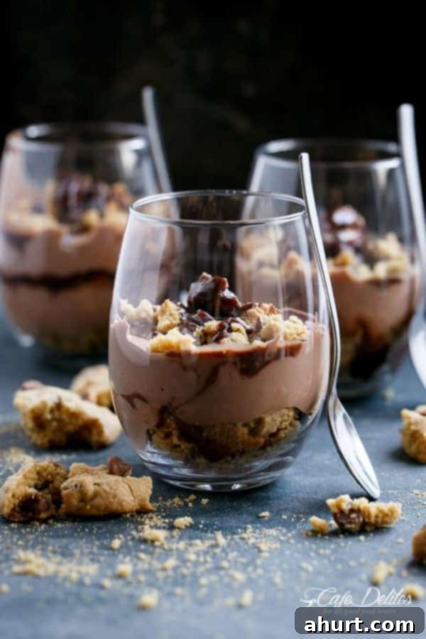 No Bake Nutella Chip Cookie Cheesecake Parfait 2 Nutella Cheesecake Chocolate Chip Cookie Parfait