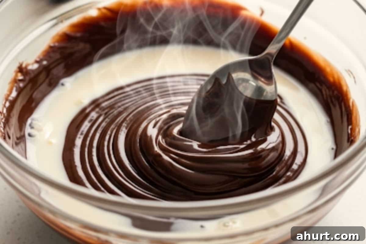 Golden Churro Molten Delights 4 Microwave chocolate and milk for 30 seconds then stir.