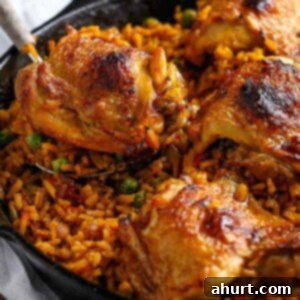 Spanish Skillet Chicken and Rice 8 One Pan Crispy Spanish Chicken and Rice in a bowl