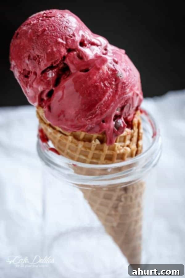 Decadent Red Velvet Cookie Dough Frozen Yogurt 2 Red Velvet Cookie Dough Frozen Yogurt with a Vanilla Bean Cream Cheese Swirl in a jar, ready to be enjoyed.