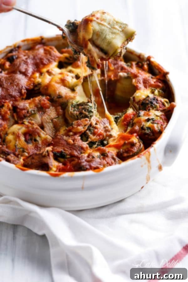 Spinach And Ricotta Zucchini Cannelloni in a bowl