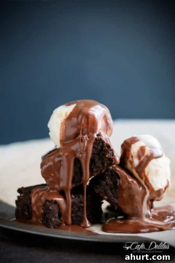 Decadent Low Carb Flourless Hazelnut Brownies 2 Fudgy Flourless Hazelnut Brownies, sliced and ready to serve