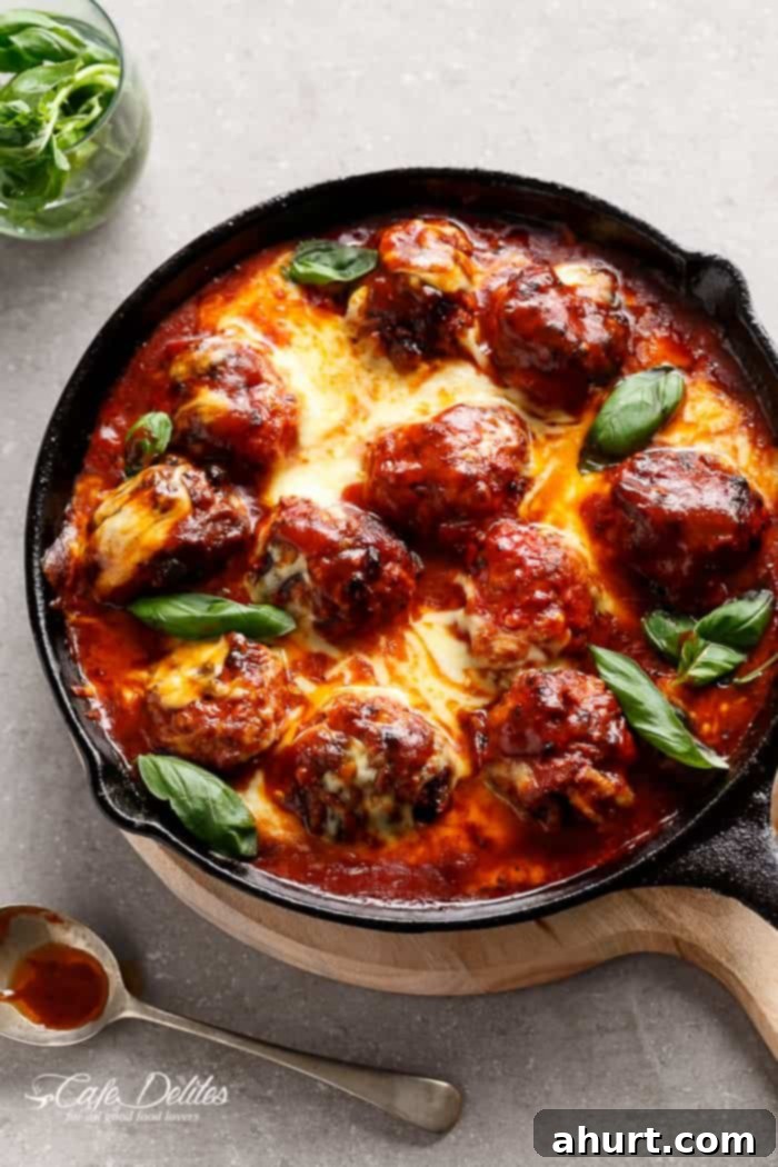 Sun Dried Tomato Cheesy Meatballs in a pan