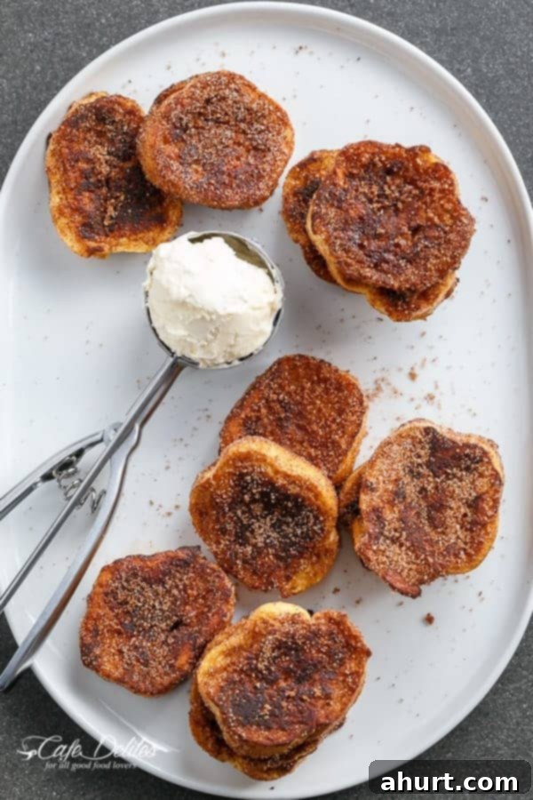Decadent Churro French Toast Ice Cream Sandwich 6 Freshly made Churro French Toast slices on a platter, ready for assembly.