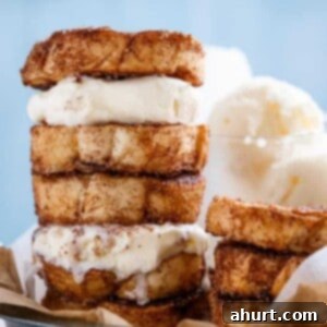 Decadent Churro French Toast Ice Cream Sandwich 8 Churro French Toast Ice Cream Sandwich - a delicious sweet breakfast or dessert