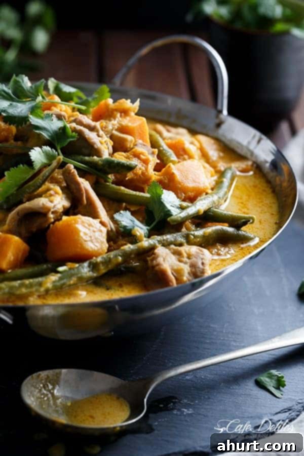 Creamy Chicken Butternut Squash Curry 3 Chicken and Butternut Pumpkin Korma Curry in a pan