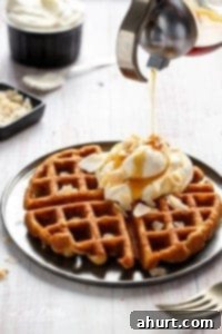 Dreamy Coconut Cream Waffles 9 Coconut Cream Pie Waffles with ice cream scoops
