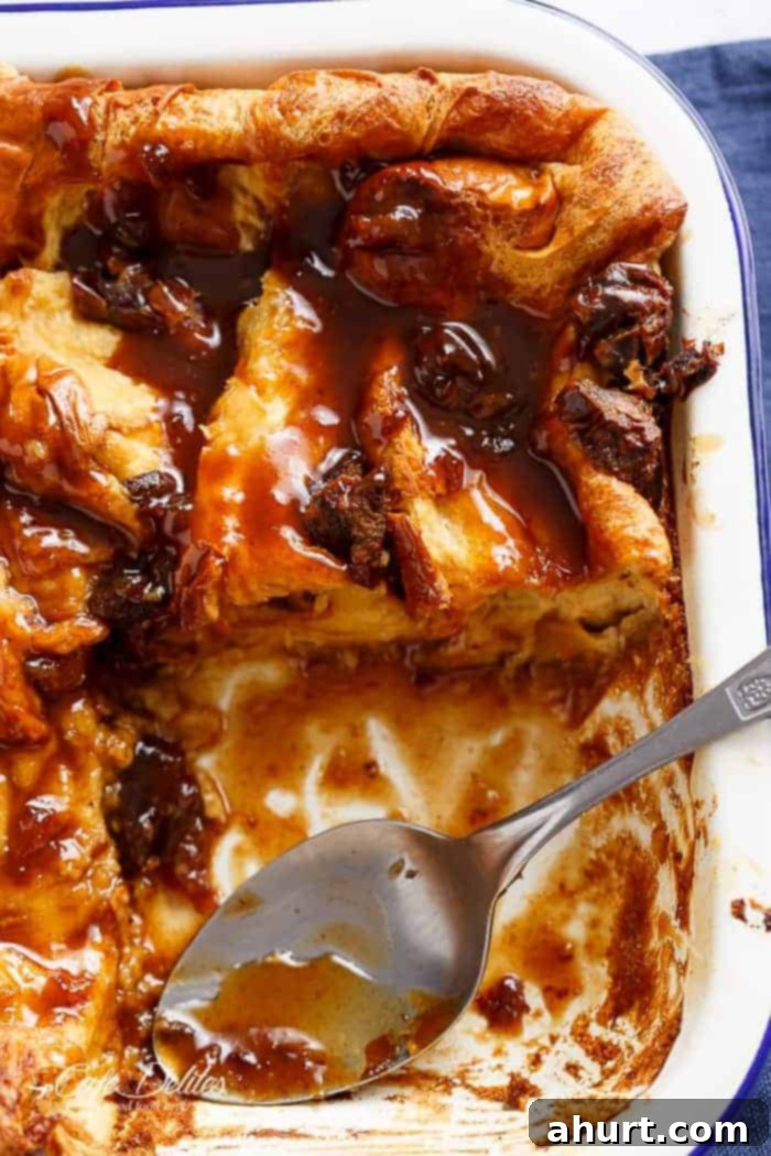 A piece taken away from Sticky Date French Toast Bake