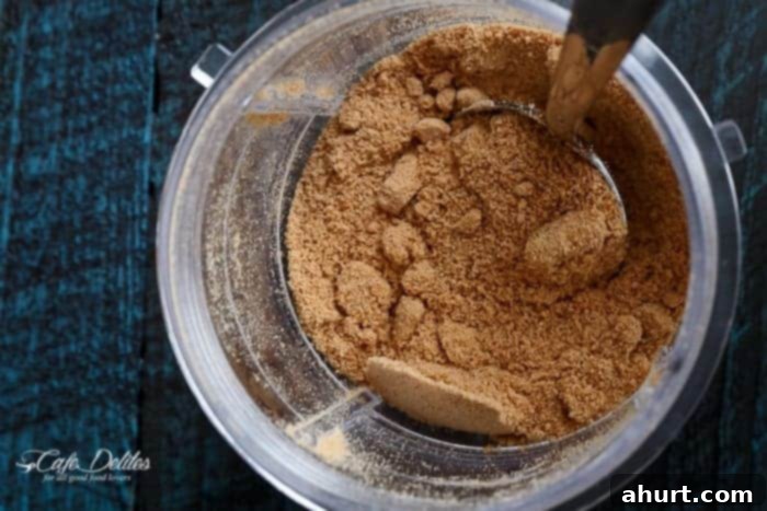 Crushed festive cookies, finely powdered, ready to be sprinkled over crêpes for an extra layer of flavor and texture