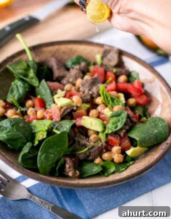 Lamb and Chickpea Salad in a bowl