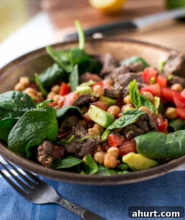 Lamb and Chickpea Salad in a bowl